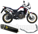 Système D'Échappement Complet Sans Catalyseur Et Homologué Au Niveau Sonore Maxi Race-Tech Aluminium Noir Carbon - Arrow Special Parts Compatible Avec Honda Crf 1000 L Africa Twin (2016-2019)