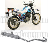 Complete Non-Catalytic Exhaust System With Sound Certification Paris Dacar Stainless Steel Stainless Steel - Arrow Special Parts Compatible With Suzuki Dr 600 R (1985-1987)