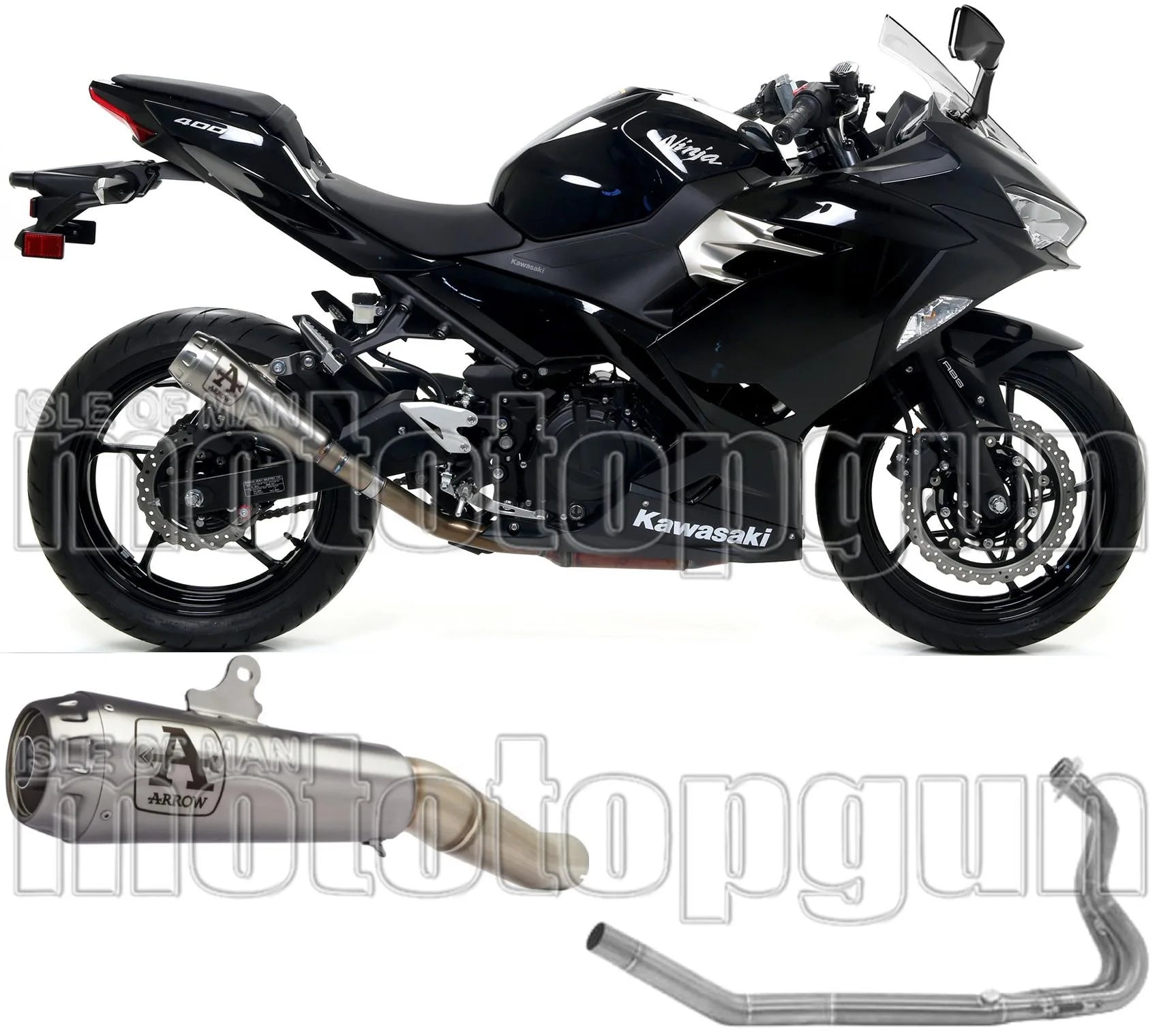 Système D'Échappement Complet Sans Catalyseur Et Homologué Au Niveau Sonore Pro-Race Nichrom Acier - Arrow Special Parts Compatible Avec Kawasaki Z 400 (2019-2020)