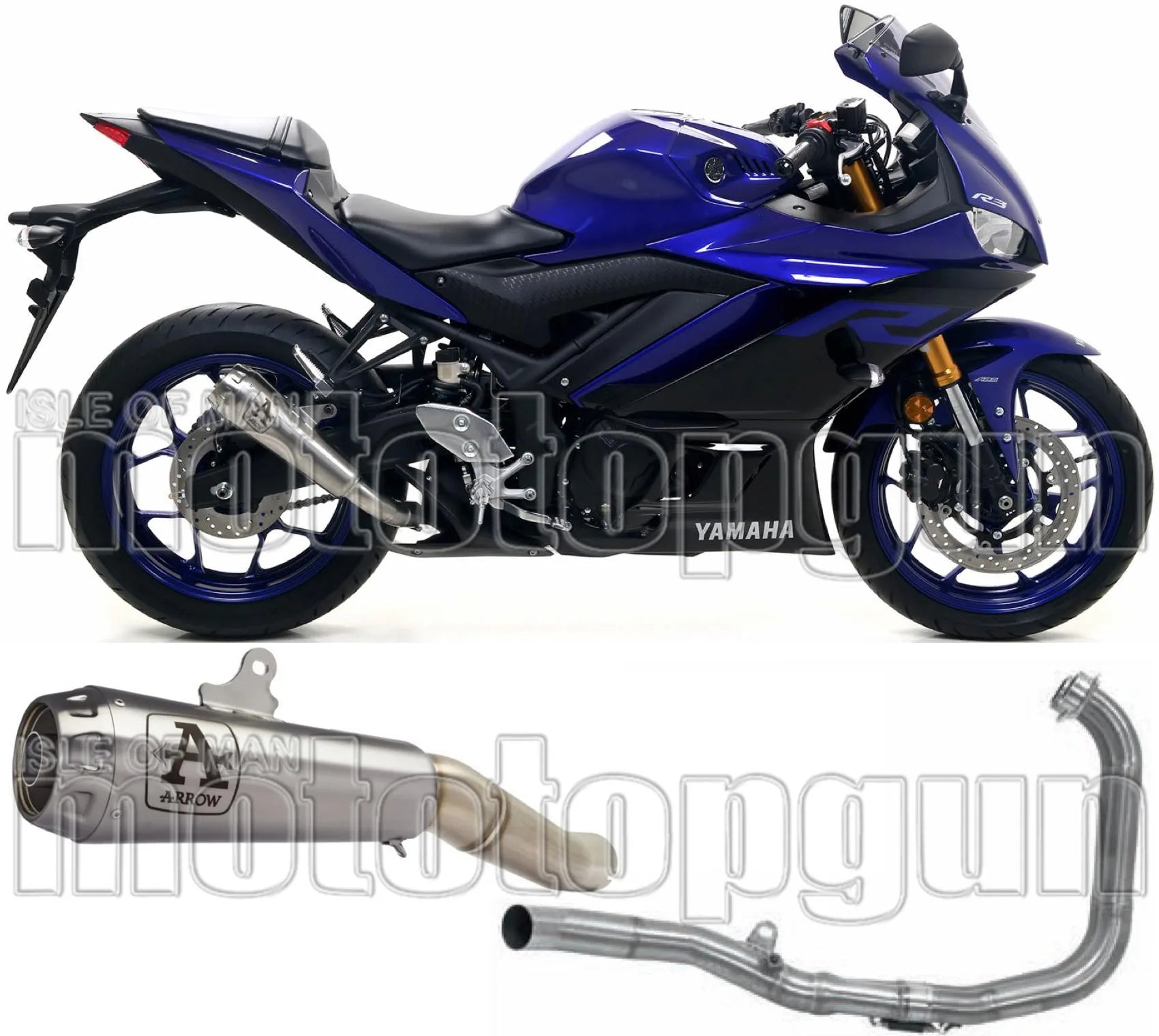 Système D'Échappement Complet Sans Catalyseur Et Homologué Au Niveau Sonore Pro-Race Nichrom Acier - Arrow Special Parts Compatible Avec Yamaha Yzf-R3 (2019-2020)