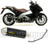 Système D'Échappement Complet Sans Catalyseur Et Homologué Au Niveau Sonore Race-Tech Aluminium Noir Acier - Arrow Special Parts Compatible Avec Honda Integra 700 (2012-2013)