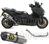 Complete Non-Catalytic Exhaust System With Sound Certification Race-Tech Aluminium Carbon - Arrow Special Parts Compatible With Yamaha Xp 560 T-Max (2020-2024)
