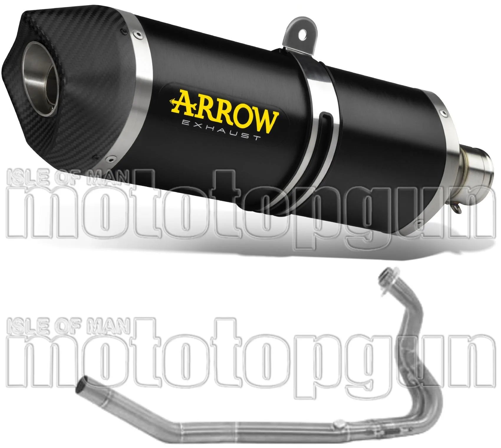 Système D'Échappement Complet Sans Catalyseur Et Homologué Au Niveau Sonore Race-Tech Aluminium Noir Carbon - Arrow Special Parts Compatible Avec Kawasaki Z 400 (2019-2020)