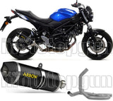 Système D'Échappement Complet Sans Catalyseur Et Homologué Au Niveau Sonore Race-Tech Aluminium Noir Carbon - Arrow Special Parts Compatible Avec Suzuki Sv 650 (2016-2024)