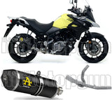 Système D'Échappement Complet Sans Catalyseur Et Homologué Au Niveau Sonore Race-Tech Aluminium Noir Carbon - Arrow Special Parts Compatible Avec Suzuki V-Strom 650 (2017-2020)