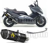 Système D'Échappement Complet Sans Catalyseur Et Homologué Au Niveau Sonore Race-Tech Aluminium Noir Carbon - Arrow Special Parts Compatible Avec Yamaha Xp 530 T-Max Yp (2008-2011)