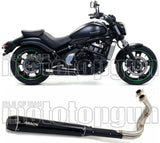 Système D'Échappement Complet Sans Catalyseur Et Homologué Au Niveau Sonore Rebel Aluminium Noir Carbon - Arrow Special Parts Compatible Avec Kawasaki Vulcan 650 S (2017-2020)
