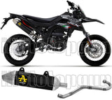 Système D'Échappement Complet Avec Catalyseur Et Homologation Acoustique Thunder Aluminium Noir Acier - Arrow Special Parts Compatible Avec Um Dsr Ex 125 (2018-2020)