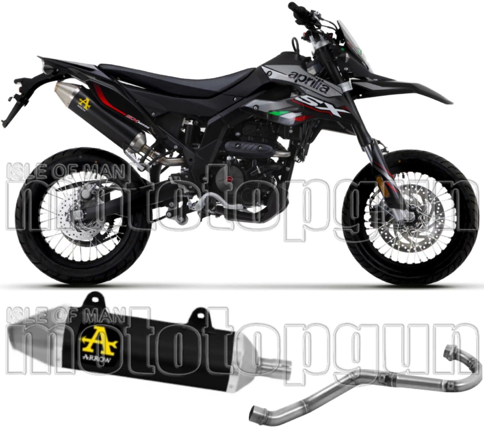 Système D'Échappement Complet Sans Catalyseur Et Homologué Au Niveau Sonore Thunder Aluminium Noir Acier - Arrow Special Parts Compatible Avec Um Dsr Ex 125 (2018-2020)