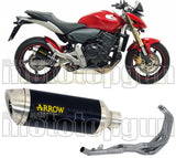 Système D'Échappement Complet Sans Catalyseur Et Homologué Au Niveau Sonore Thunder Aluminium Noir Acier - Arrow Special Parts Compatible Avec Honda Cbr 600 F (2011-2013)