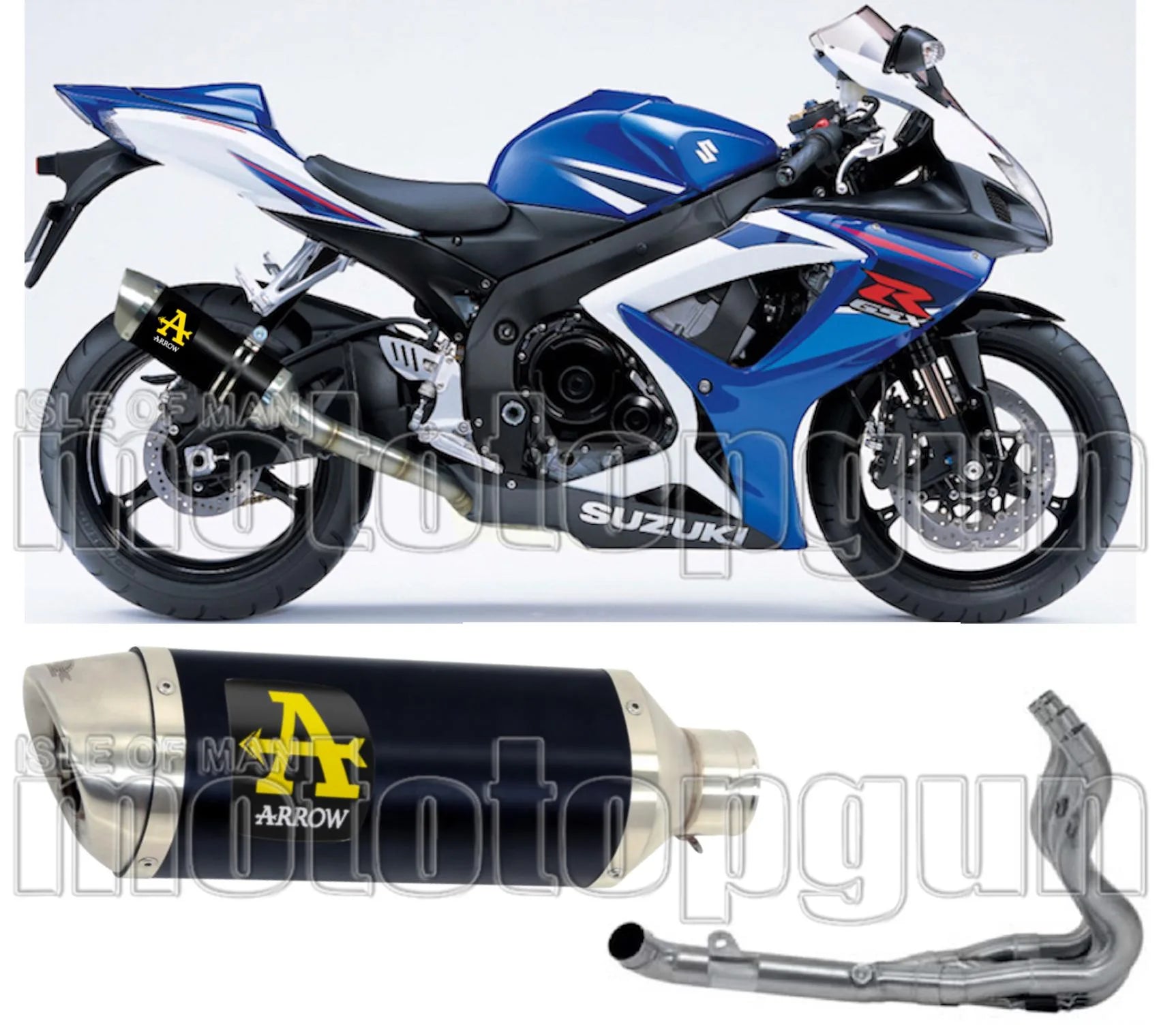 Système D'Échappement Complet Sans Catalyseur Et Homologué Au Niveau Sonore Thunder Aluminium Noir Acier - Arrow Special Parts Compatible Avec Suzuki Gsx-R 600 Ie (2006-2007)