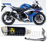 Système D'Échappement Complet Sans Catalyseur Et Homologué Au Niveau Sonore Thunder Aluminium Noir Acier - Arrow Special Parts Compatible Avec Suzuki Gsx-R 750 Ie (2006-2007)