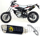Système D'Échappement Complet Sans Catalyseur Et Homologué Au Niveau Sonore Thunder Aluminium Noir Acier - Arrow Special Parts Compatible Avec Yamaha Wr 125 R (2009-2016)