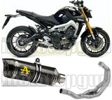Complete Non-Catalytic Exhaust System With Sound Certification Thunder Carbon Carbon - Arrow Special Parts Compatible With Yamaha Mt-09 (2013-2020)