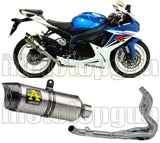 Système D'Échappement Complet Sans Catalyseur Et Homologué Au Niveau Sonore Thunder Aluminium Carbon - Arrow Special Parts Compatible Avec Suzuki Gsx-R 600 Ie (2011-2016)