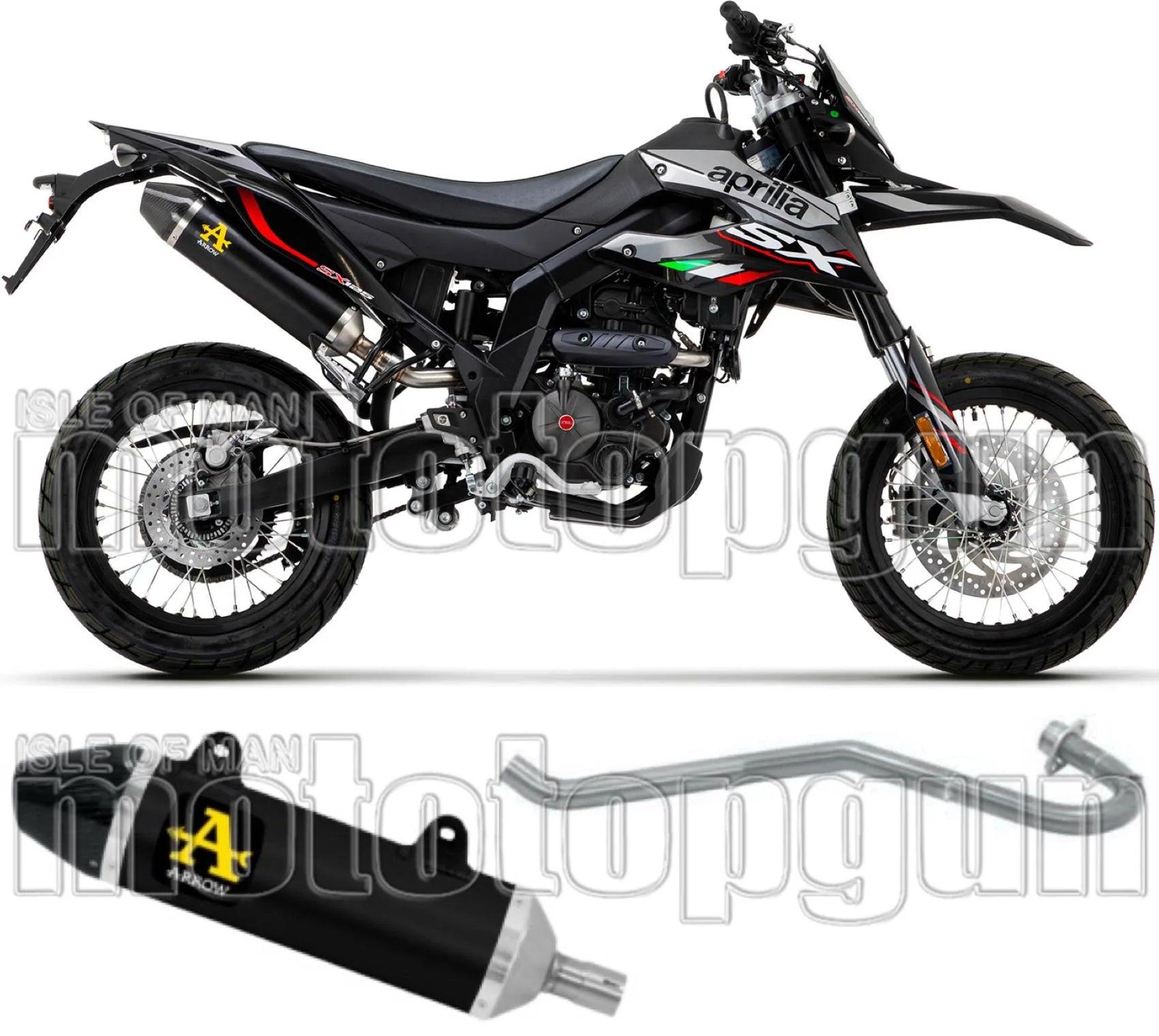 Système D'Échappement Complet Sans Catalyseur Et Homologué Au Niveau Sonore Thunder Aluminium Noir Carbon - Arrow Special Parts Compatible Avec Um Dsr Ex 125 (2018-2020)