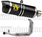 Système D'Échappement Complet Sans Catalyseur Et Homologué Au Niveau Sonore Thunder Aluminium Noir Carbon - Arrow Special Parts Compatible Avec Kawasaki Z 900 (2020-2024)