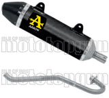 Complete Non-Catalytic Exhaust System With Sound Certification Thunder Black Aluminium Carbon - Arrow Special Parts Compatible With Malaguti Xsm 125 4T (2019-2020)