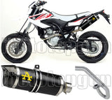Système D'Échappement Complet Sans Catalyseur Et Homologué Au Niveau Sonore Thunder Aluminium Noir Carbon - Arrow Special Parts Compatible Avec Yamaha Wr 125 R (2009-2016)