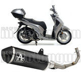 Système D'Échappement Complet Sans Catalyseur Et Homologué Au Niveau Sonore Urban Aluminium Noir Acier Noir - Arrow Special Parts Compatible Avec Honda Sh 125 I (2017-2019)