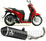 Système D'Échappement Complet Sans Catalyseur Et Homologué Au Niveau Sonore Urban Aluminium Noir Acier Noir - Arrow Special Parts Compatible Avec Honda Sh 150 I Abs (2012-2016)