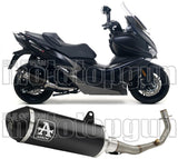Complete Non-Catalytic Exhaust System With Sound Certification Urban Black Aluminium Stainless Steel Black - Arrow Special Parts Compatible With Kymco Xciting 400 I S (2019-2020)
