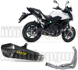 Système D'Échappement Complet Sans Catalyseur Et Homologué Au Niveau Sonore X-Kone Nichrom Noir Carbon - Arrow Special Parts Compatible Avec Kawasaki Versys 650 (2017-2022)