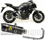 Système D'Échappement Complet Sans Catalyseur Et Homologué Au Niveau Sonore Thunder Carbon Carbon - Arrow Special Parts Compatible Avec Yamaha Tracer 700 (2016-2019)