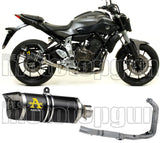 Système D'Échappement Complet Sans Catalyseur Et Homologué Au Niveau Sonore Thunder Aluminium Noir Carbon - Arrow Special Parts Compatible Avec Yamaha Tracer 700 (2016-2019)