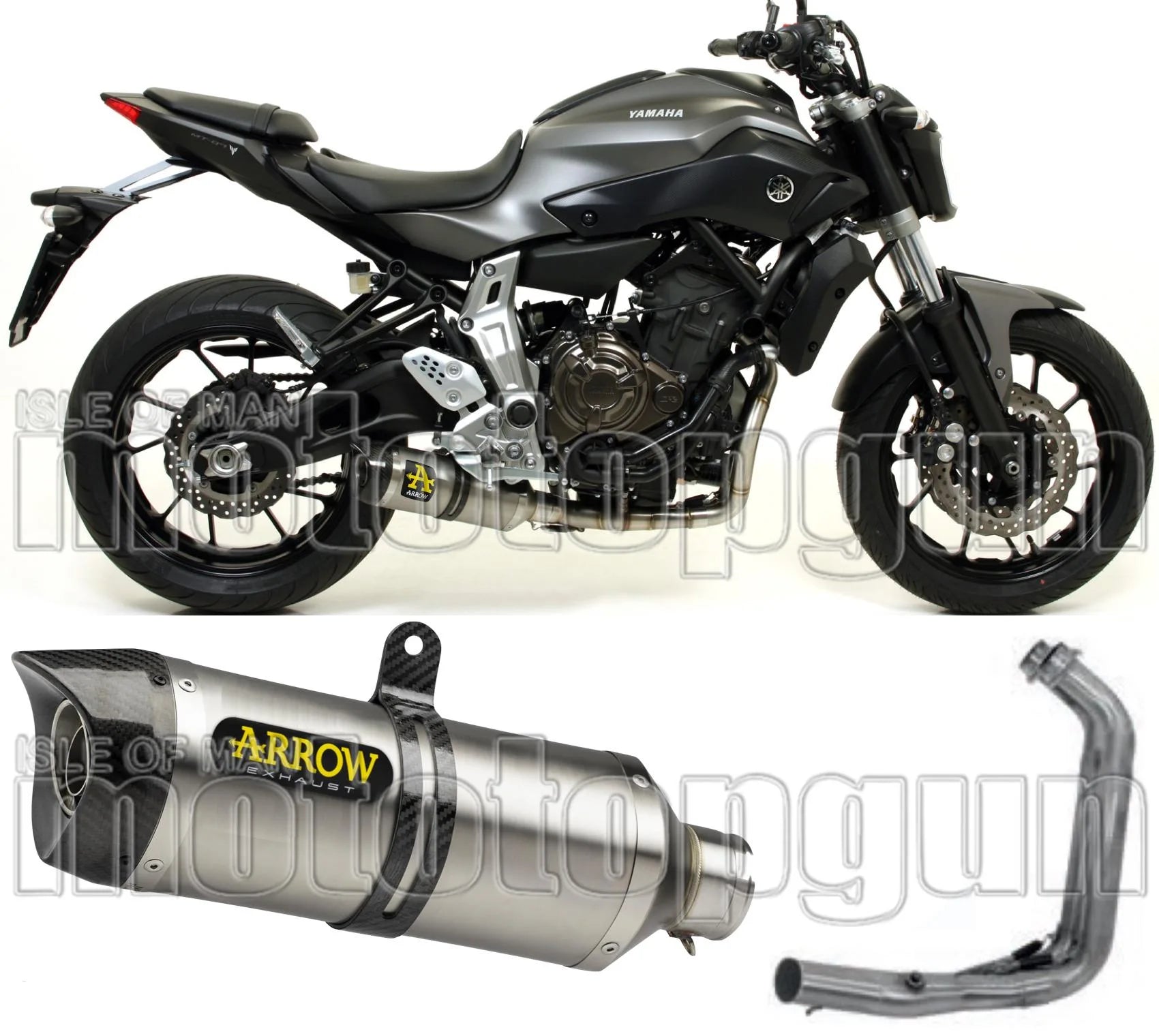 Système D'Échappement Complet Sans Catalyseur Et Homologué Au Niveau Sonore Thunder Titanium Carbon - Arrow Special Parts Compatible Avec Yamaha Tracer 7 (2021-2024)