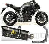 Système D'Échappement Complet Sans Catalyseur Et Homologué Au Niveau Sonore Thunder Carbon Carbon - Arrow Special Parts Compatible Avec Yamaha Tracer 700 (2020)