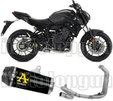 Système D'Échappement Complet Sans Catalyseur Et Homologué Au Niveau Sonore Works Nichrom Noir Carbon - Arrow Special Parts Compatible Avec Yamaha Mt-07 (2021-2024)