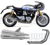 Complete Non-Catalytic Exhaust System With Sound Certification Pro-Racing Nichrom Stainless Steel - Arrow Special Parts Compatible With Triumph Thruxton 1200 Rs (2020-2023)