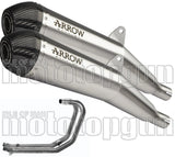 Système D'Échappement Complet Sans Catalyseur Et Homologué Au Niveau Sonore Pro-Racing Nichrom Carbon - Arrow Special Parts Compatible Avec Triumph Speed Twin 1200 (2019-2020)
