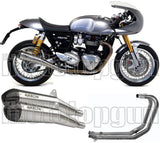 Complete Non-Catalytic Exhaust System With Sound Certification Pro-Racing Nichrom Carbon - Arrow Special Parts Compatible With Triumph Thruxton 1200 (2016-2020)