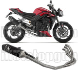 Système D'Échappement Complet Avec Catalyseur Et Homologation Acoustique Veloce Aluminium Noir Carbon - Arrow Special Parts Compatible Avec Triumph Street Triple 765 Rs (2023-2024)