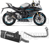 Système D'Échappement Complet Sans Catalyseur Et Homologué Au Niveau Sonore Indy-Race Evo Aluminium Noir Carbon - Arrow Special Parts Compatible Avec Cfmoto 450 Nk (2023-2024)