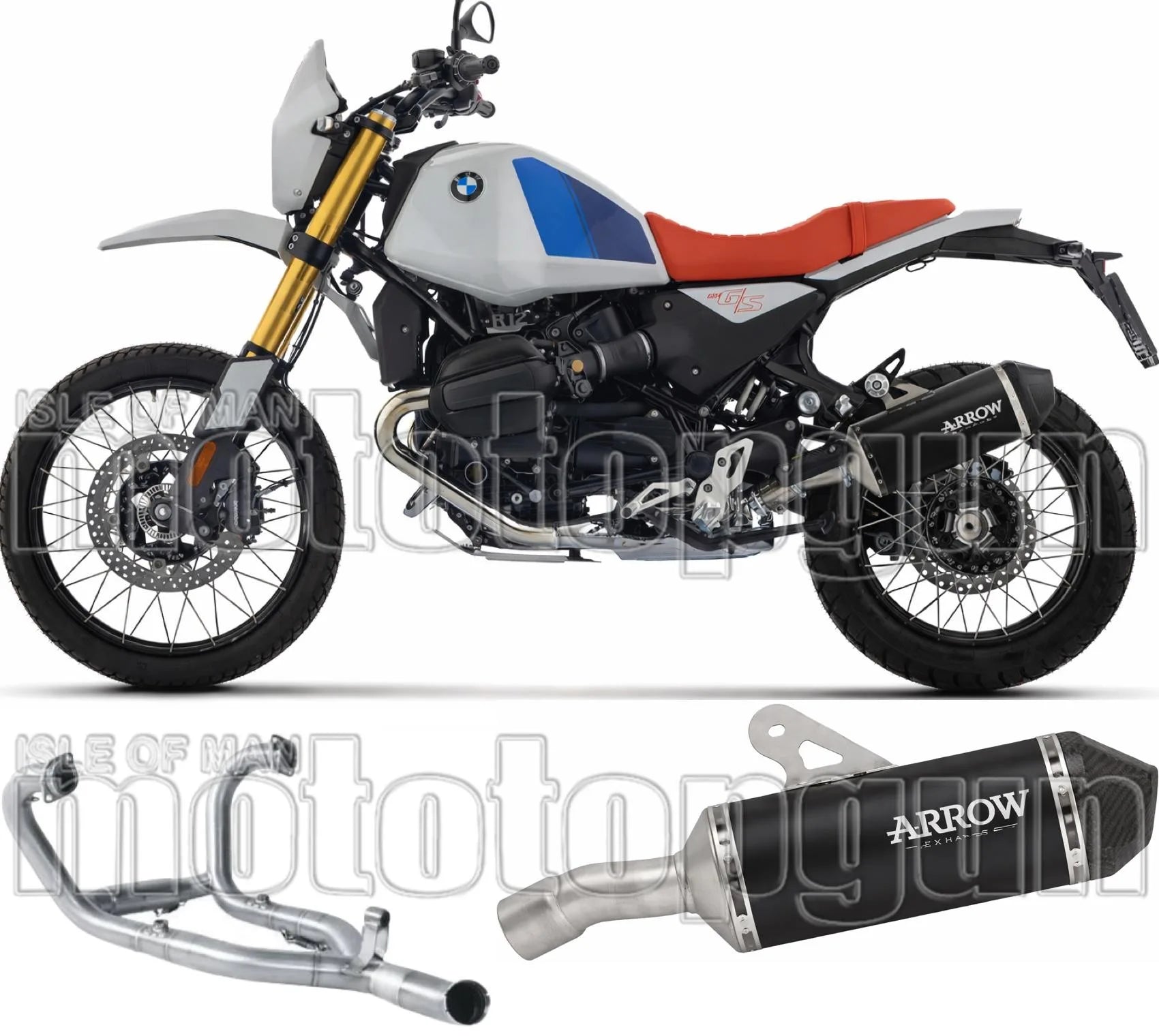 Système D'Échappement Complet Sans Catalyseur Et Homologué Au Niveau Sonore Explorer Aluminium Noir Embout Carby - Arrow Special Parts Compatible Avec Bmw R12 G - S (2025-2026)