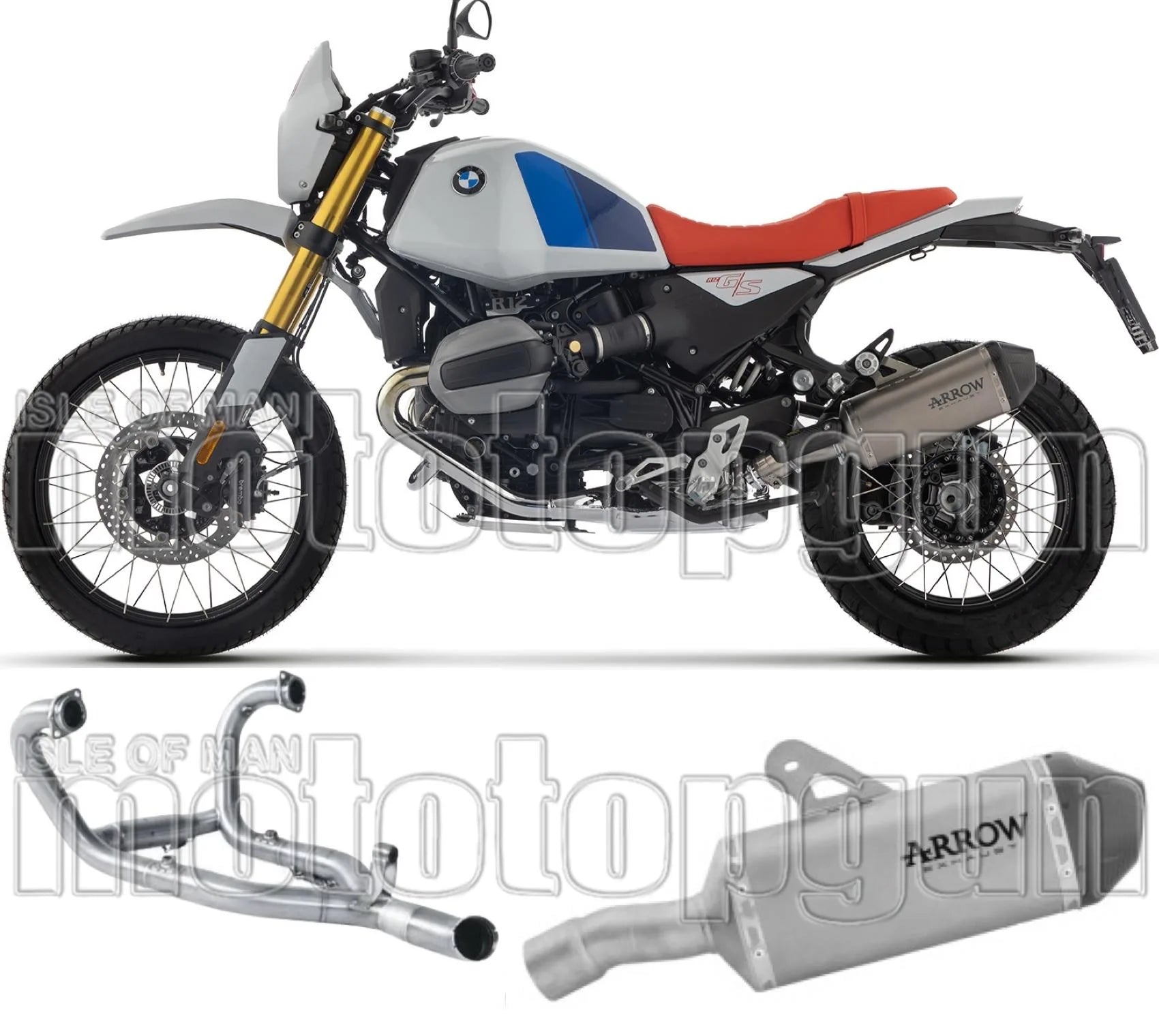 Système D'Échappement Complet Sans Catalyseur Et Homologué Au Niveau Sonore Explorer Titanium Embout Carby - Arrow Special Parts Compatible Avec Bmw R12 G - S (2025-2026)