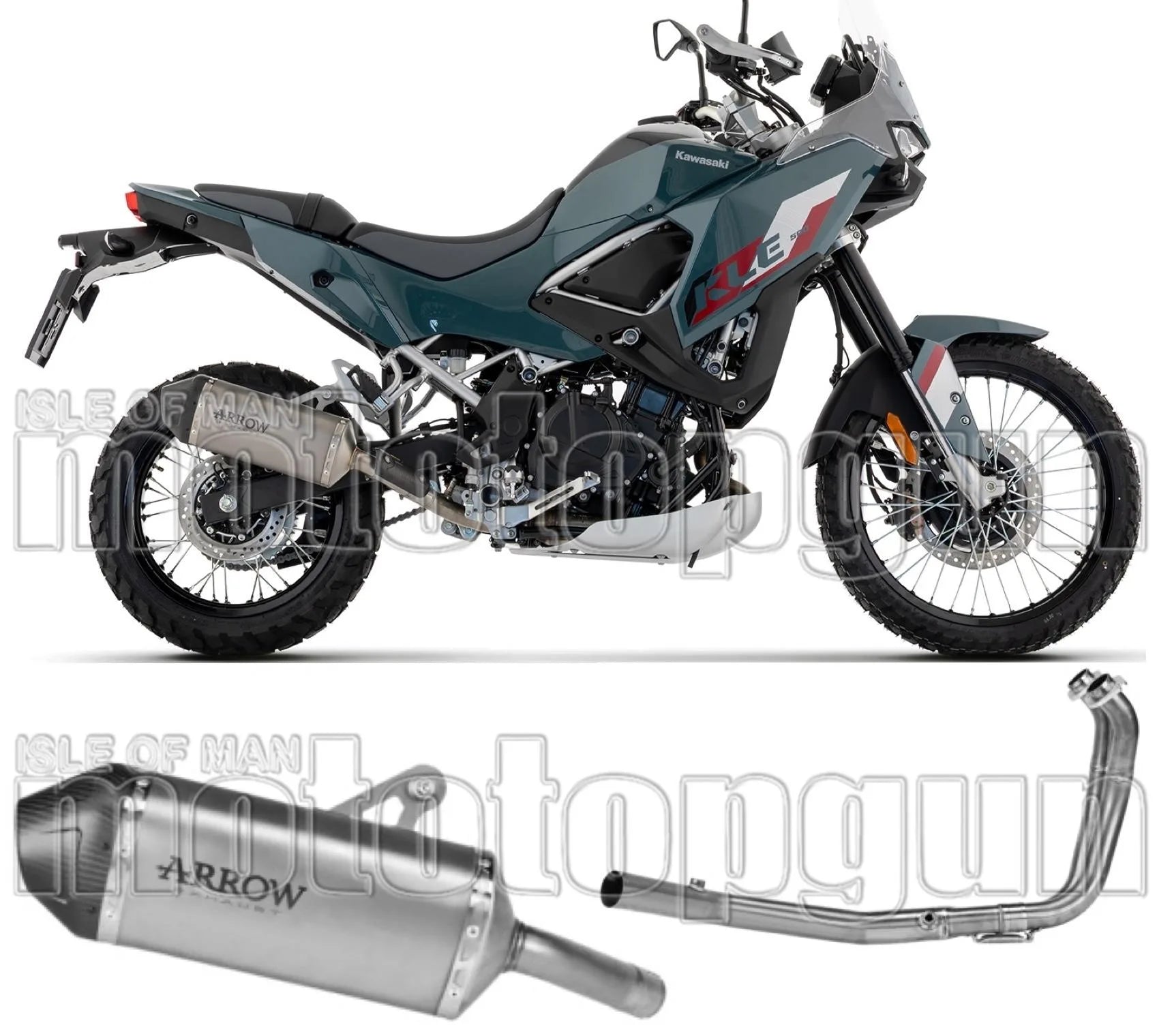 Système D'Échappement Complet Sans Catalyseur Et Homologué Au Niveau Sonore Explorer Titanium Embout Carby - Arrow Special Parts Compatible Avec Kawasaki Kle 500 (2026)