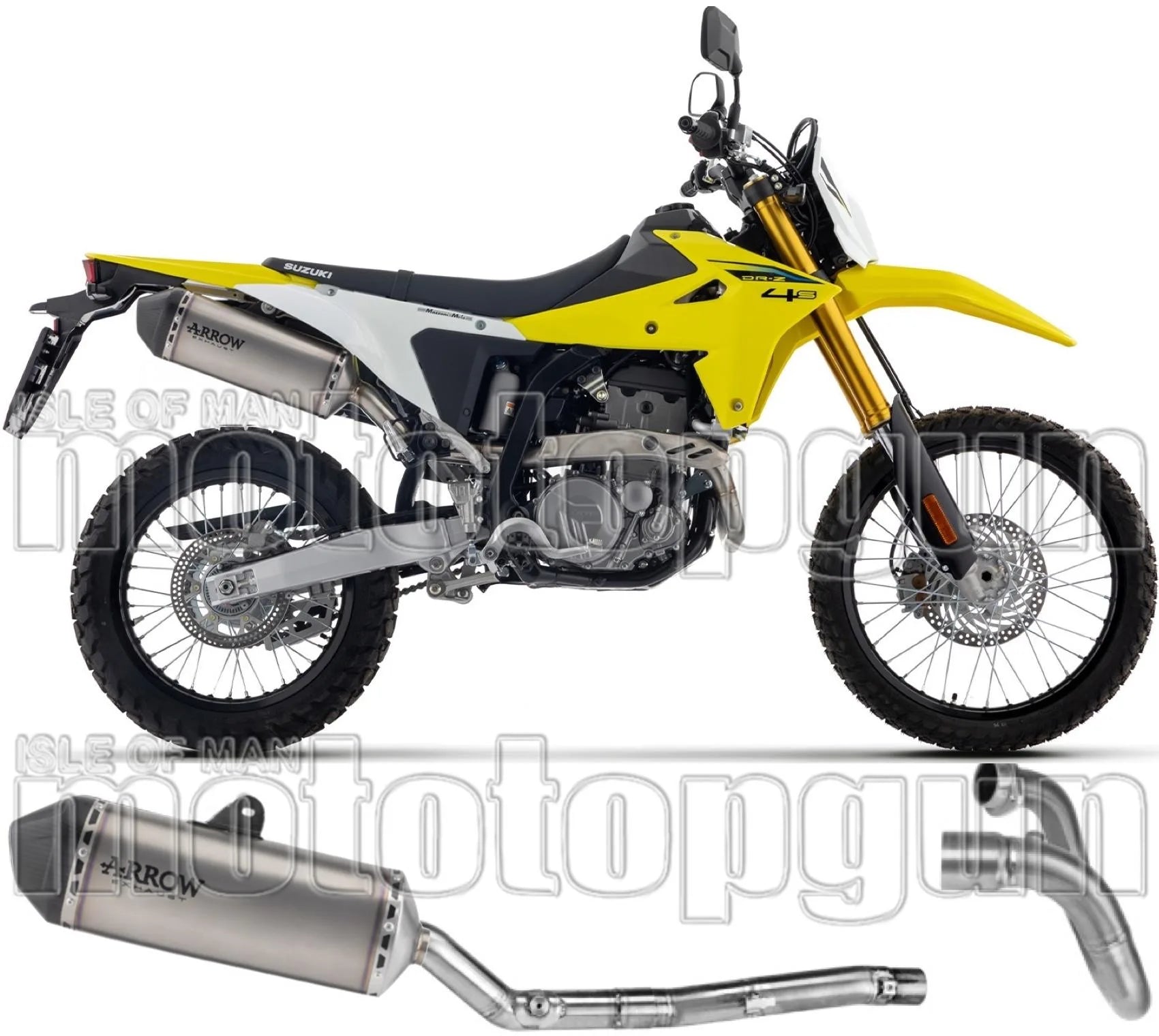 Système D'Échappement Complet Sans Catalyseur Et Homologué Au Niveau Sonore Explorer Titanium Embout Carby - Arrow Special Parts Compatible Avec Suzuki Dr-Z4S (2025-2026)