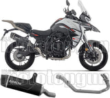 Système D'Échappement Complet Sans Catalyseur Et Homologué Au Niveau Sonore Indy Race Aluminium Noir Embout Carby - Arrow Special Parts Compatible Avec Benelli Trk 702 - X (2025-2026)