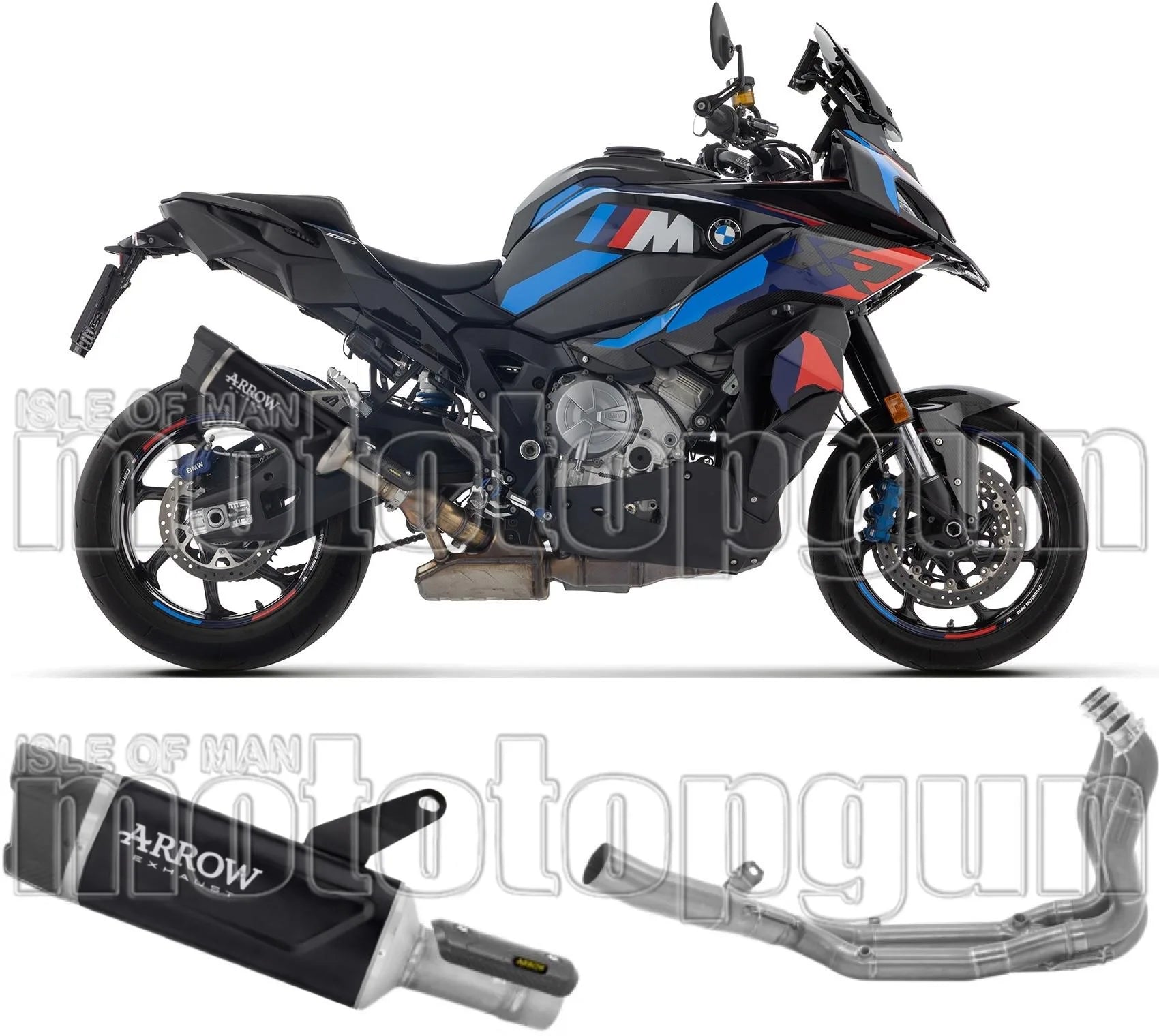 Système D'Échappement Complet Sans Catalyseur Et Homologué Au Niveau Sonore Indy-Race Evo Aluminium Noir Embout Carby - Arrow Special Parts Compatible Avec Bmw M 1000 Xr (2025-2026)