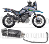 Système D'Échappement Complet Sans Catalyseur Et Homologué Au Niveau Sonore Indy-Race Evo Aluminium Noir Carbon - Arrow Special Parts Compatible Avec Cfmoto 450 Mt (2024)