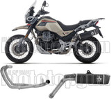 Système D'Échappement Complet Sans Catalyseur Et Homologué Au Niveau Sonore Indy-Race Evo Aluminium Noir Embout Carby - Arrow Special Parts Compatible Avec Moto Guzzi V85 Tt (2025-2026)