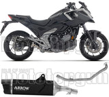Système D'Échappement Complet Sans Catalyseur Et Homologué Au Niveau Sonore Indy-Race Evo Aluminium Noir Embout Carby - Arrow Special Parts Compatible Avec Honda Nc 750 X (2025-2026)
