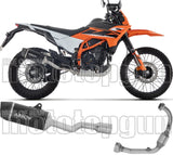 Système D'Échappement Complet Sans Catalyseur Et Homologué Au Niveau Sonore Indy-Race Evo Aluminium Noir Embout Carby - Arrow Special Parts Compatible Avec Ktm 125 Enduro R (2025-2026)