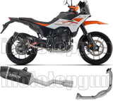 Système D'Échappement Complet Sans Catalyseur Et Homologué Au Niveau Sonore Indy-Race Evo Aluminium Noir Embout Carby - Arrow Special Parts Compatible Avec Ktm 390 Adventure X (2025-2026)