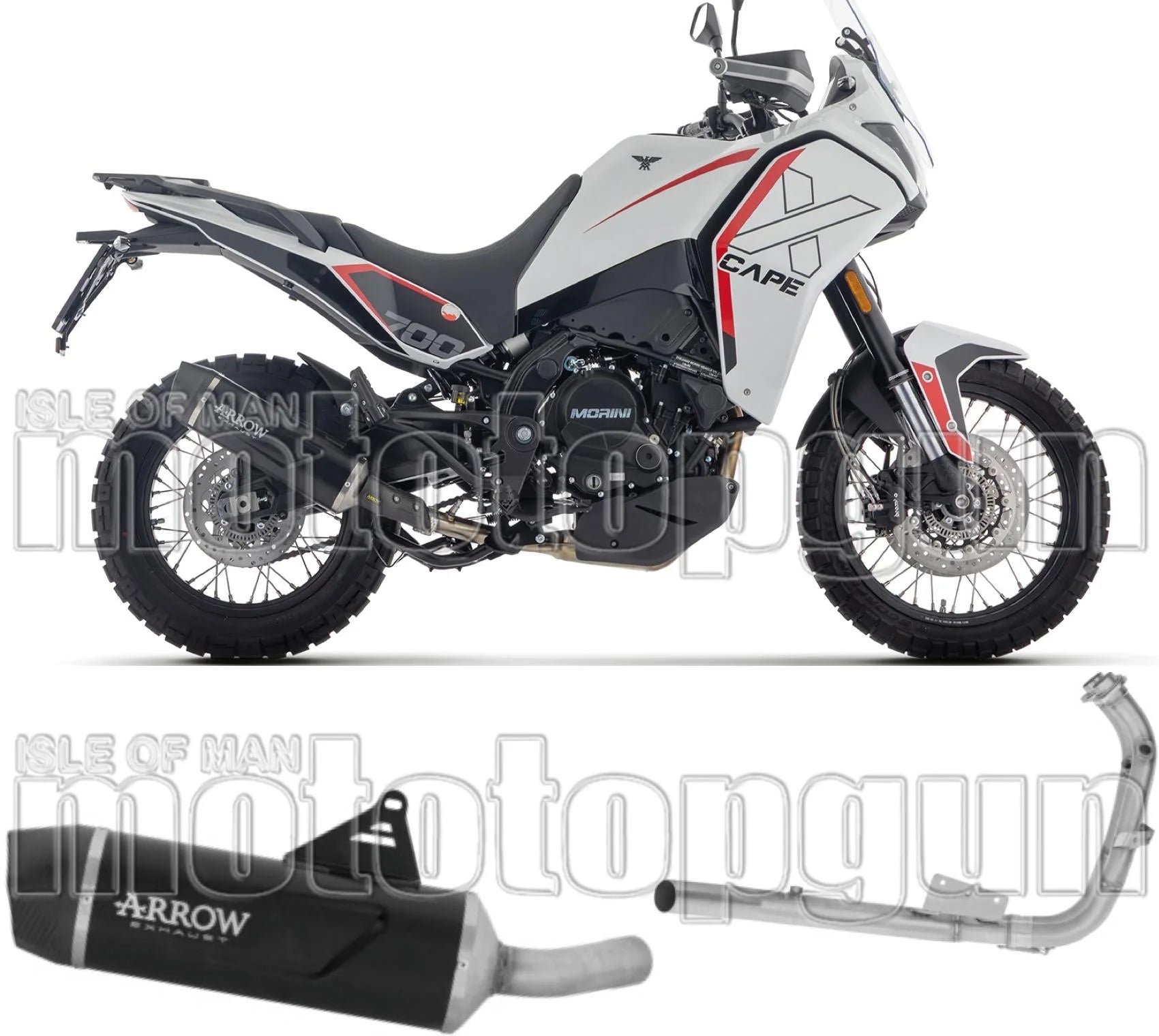 Système D'Échappement Complet Sans Catalyseur Et Homologué Au Niveau Sonore Indy-Race Evo Aluminium Embout Carby - Arrow Special Parts Compatible Avec Moto Morini X-Cape 700 (2025-2026)