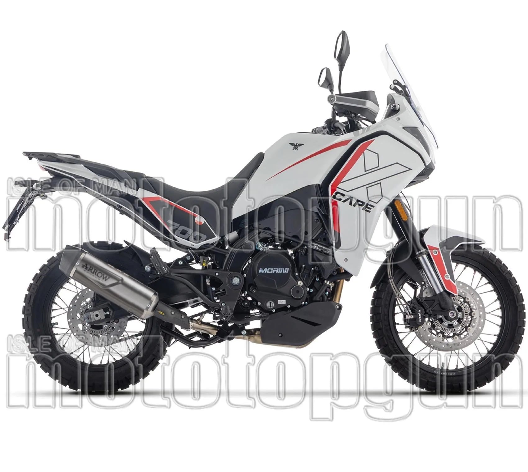 Système D'Échappement Complet Sans Catalyseur Et Homologué Au Niveau Sonore Indy-Race Evo Aluminium Noir Embout Carby - Arrow Special Parts Compatible Avec Moto Morini X-Cape 700 (2025-2026)